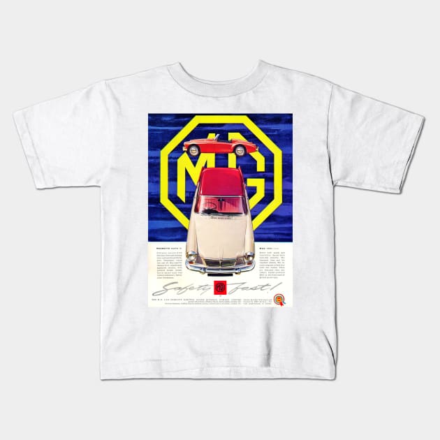 Vintage MG car advert Kids T-Shirt by Random Railways